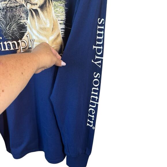 Simply Southern Mens Tshirt XXL Blue Golden Lab Long Sleeve New - Picture 8 of 10